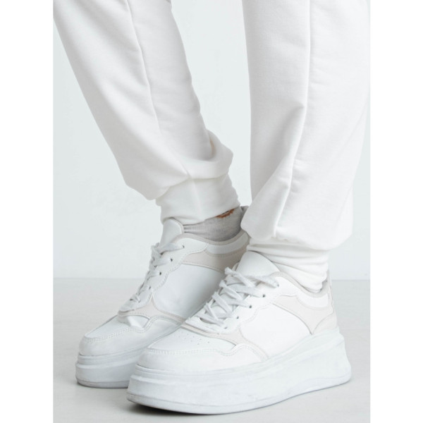 6150-10 білий жіночий спортивний костюм (2 од. розміри напівбатал: 48. 50)