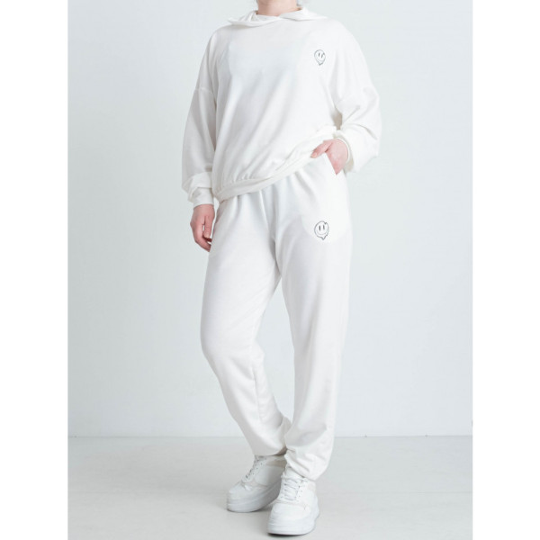 6150-10 білий жіночий спортивний костюм (2 од. розміри напівбатал: 48. 50)