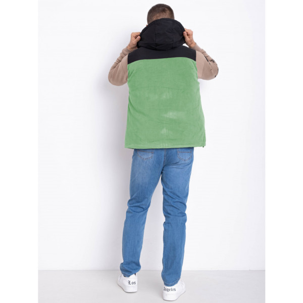 2305-7 зеленая мужская жилетка (синтепон, 5 ед. размеры норма:L. XL. 2XL. 3XL. 4XL)