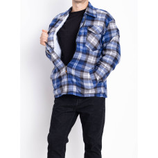 2023-40 світло-синя чоловіча сорочка-куртка (хутро, 5 од., розміри норма: M/L. L/XL. XL/2XL. 2XL/3XL. 3XL/4XL)