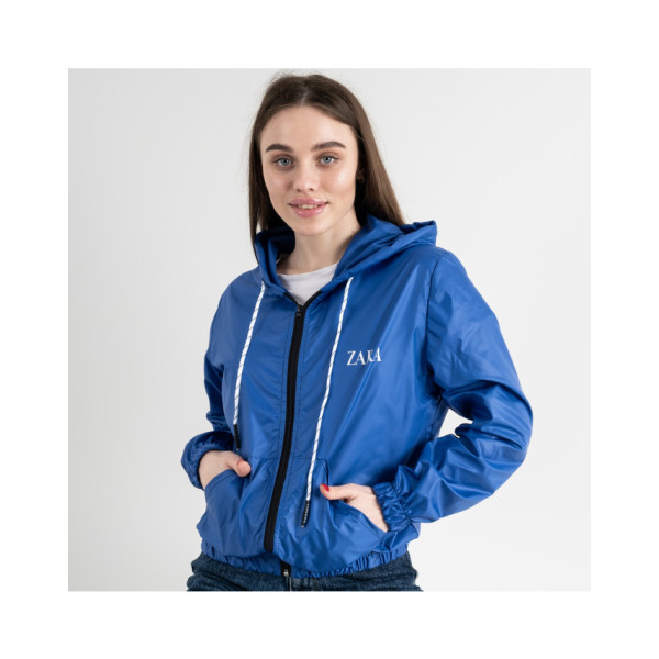 25056-42 СИНЯ вітровка жіноча з капюшоном (4 од. розміри: 44-46/2.48-50/2)