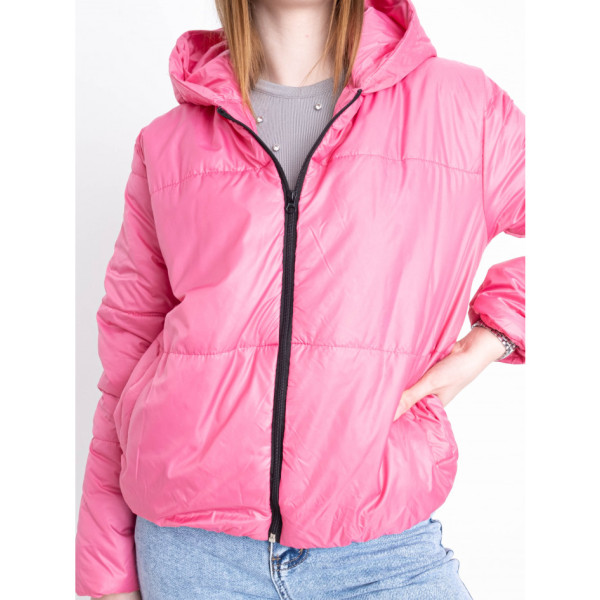 5010-25 рожева жіноча куртка-зефірка (синтепон, капюшон, 2 од. розміри норма: 42-44. 46-48)