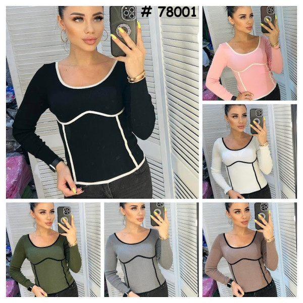 78001* мікс кольорів жіночий светр (6 од., розміри норма: S-M універсальний) видача наступного дня