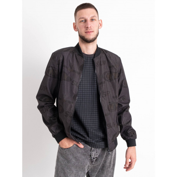 0082-1 чорна чоловіча куртка-бомбер (6 од. розміри норма: 48. 50. 52. 54. 56. 58)