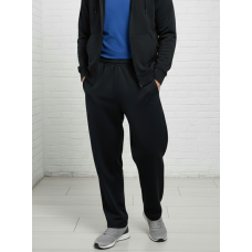 7680-1 чорні чоловічі спортивні штани (двохнитка, прихована кишеня на змійці, логотип вишивка, 5од, розміри норма: 46, 48, 50,52, 54)