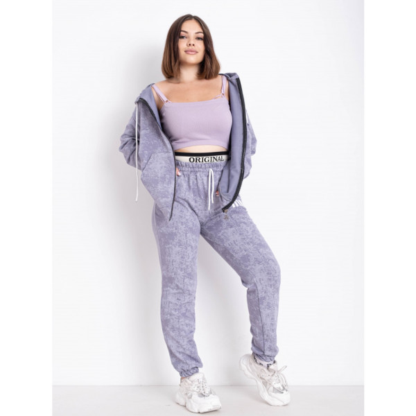 5481-60 світло-сірий жіночий спортивний костюм (5'TH AVENUE, турецька двонитка, з гумкою на штанах, 4 од. розміри напівбатал: 50. 52. 54. 56)
