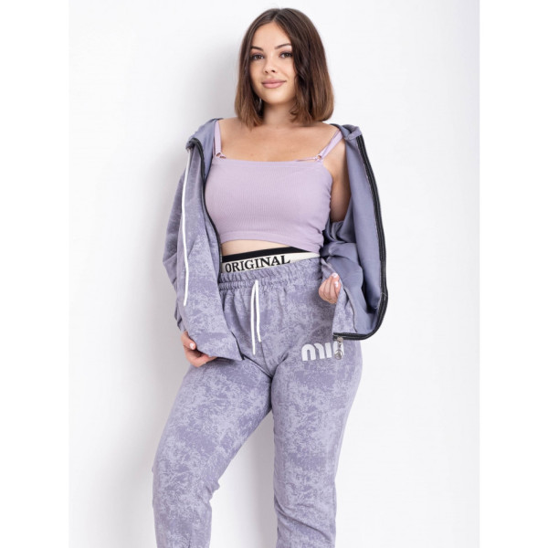 5481-60 світло-сірий жіночий спортивний костюм (5'TH AVENUE, турецька двонитка, з гумкою на штанах, 4 од. розміри напівбатал: 50. 52. 54. 56)
