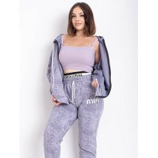5481-60 світло-сірий жіночий спортивний костюм (5'TH AVENUE, турецька двонитка, з гумкою на штанах, 4 од. розміри напівбатал: 50. 52. 54. 56)