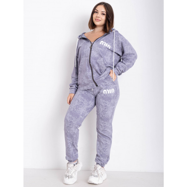 5481-60 світло-сірий жіночий спортивний костюм (5'TH AVENUE, турецька двонитка, з гумкою на штанах, 4 од. розміри напівбатал: 50. 52. 54. 56)