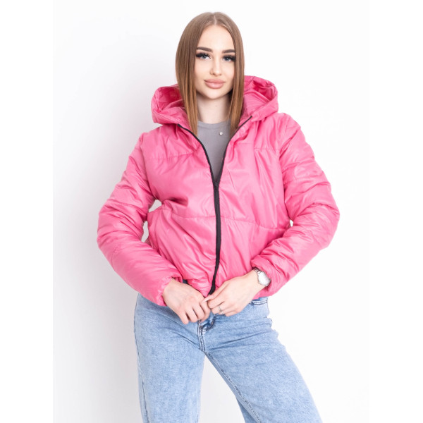5010-25 рожева жіноча куртка-зефірка (синтепон, капюшон, 2 од. розміри норма: 42-44. 46-48)