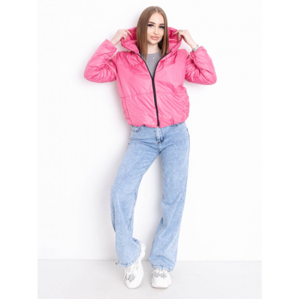 5010-25 рожева жіноча куртка-зефірка (синтепон, капюшон, 2 од. розміри норма: 42-44. 46-48)