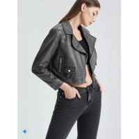 0667-4 сіра жіноча куртка (екошкіра, 4 од. розміри норма: S. M. M. L)