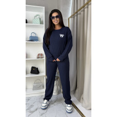 13850-2 синій жіночий костюм (SARA, трикотаж, 4 од. розміри батал: 50/52, 50/52, 54/56, 54/56)