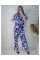 2528-2 синій жіночий костюм (софт з принтом, 4 од. розміри норма: S. M. L. XL)