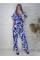 2528-2 синій жіночий костюм (софт з принтом, 4 од. розміри норма: S. M. L. XL)