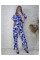 2528-2 синій жіночий костюм (софт з принтом, 4 од. розміри норма: S. M. L. XL)