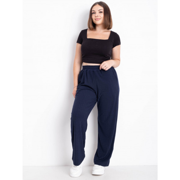 17290-2 темно-сині жіночі штани (SARA, трикотаж, 4 од. розміри батал: 52, 54, 56, 58)