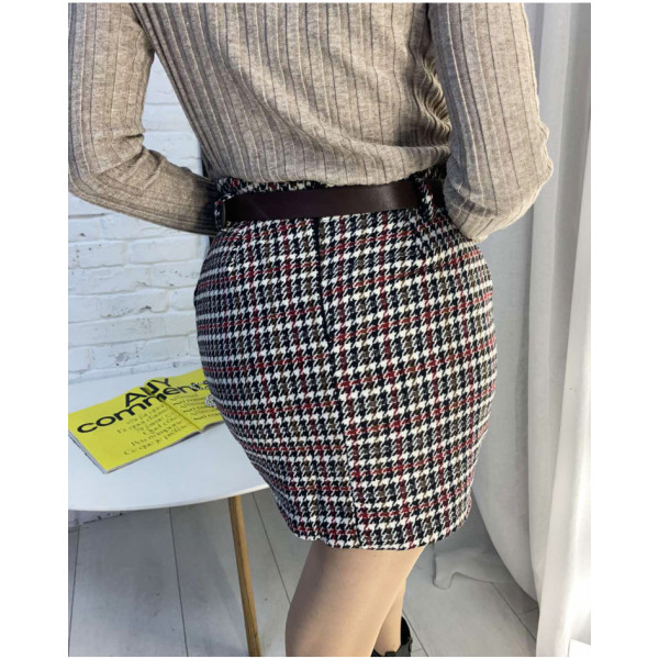 0943-1 ЧОРНА З ЧЕРВОНИМ спідниця фетрова жіноча (3 од. розміри: S.M.L)