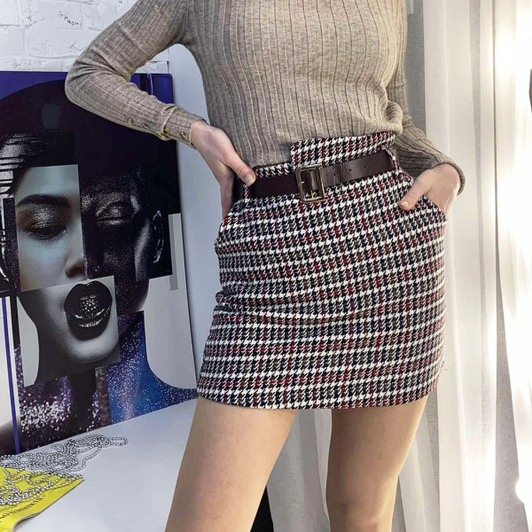 0943-1 ЧОРНА З ЧЕРВОНИМ спідниця фетрова жіноча (3 од. розміри: S.M.L)