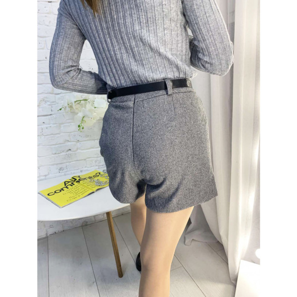 0255-3 ТЕМНО-СІРІ шорти фетрові жіночі (3 од. розміри: S.M.L)