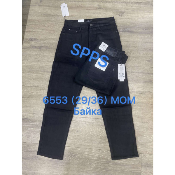 6553 чорні чоловічі джинси на байку (SPPS, MOM, бавовна, 8 од. розміри норма: 29. 30. 31. 32. 32. 33. 34. 36)