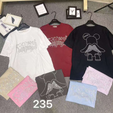 0235# мікс квітів жіноча футболка (95% бавовна, 12 од., розміри оверсайз) видача наступного дня