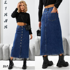 0261* синя жіноча джинсова спідниця (стрейч-коттон, 6 од., розміри норма: 25-30) видача наступного дня