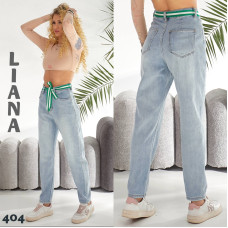 0404# блакитні жіночі джинси мом (стрейч-коттон, 6 од., розміри напівбатал: 25-30) видача наступного дня