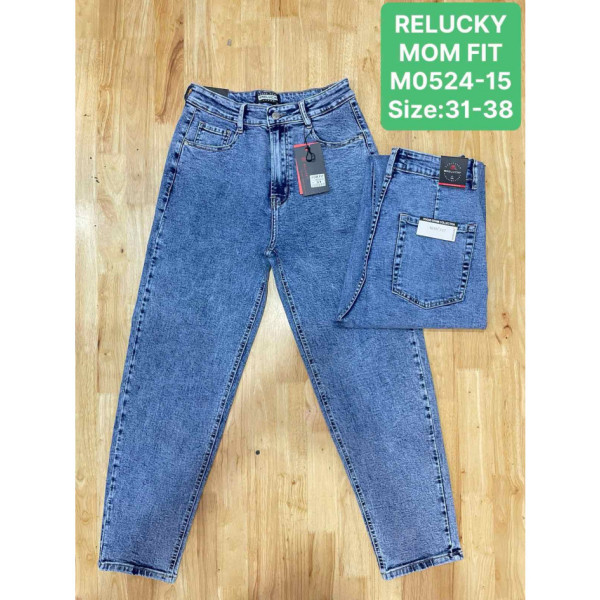 0524-15 # блакитні жіночі джинси мом (RELUCKY, стрейчові, 6 од. розміри батал: 31-38) видача наступного дня