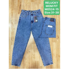 0524-15 # блакитні жіночі джинси мом (RELUCKY, стрейчові, 6 од. розміри батал: 31-38) видача наступного дня