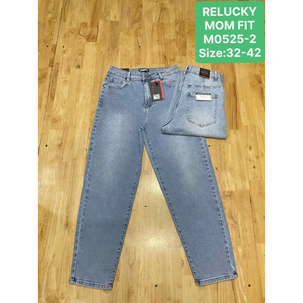 0525-2# блакитні жіночі джинси мом (Relucky, 6 од., розміри батал: 32-42) видача наступного дня