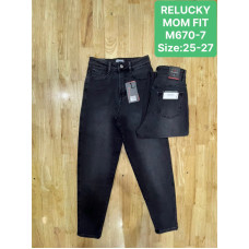 0670-7* чорні жіночі стрейчові джинси мом (Relucky, 6 од., розміри норма: 25-27) видача наступного дня