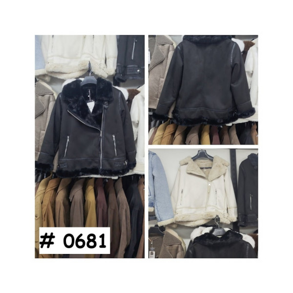 0681* вибір кольору жіноча дублянка, oversize, екохутро (6 од., розміри норма: S-L) видача наступного дня