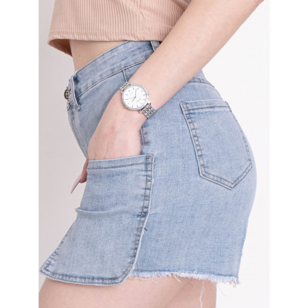2362 блакитні жіночі джинсові шорти (X&D, стрейчові, 6 од. розміри норма: 25. 26. 27. 28. 29. 30)