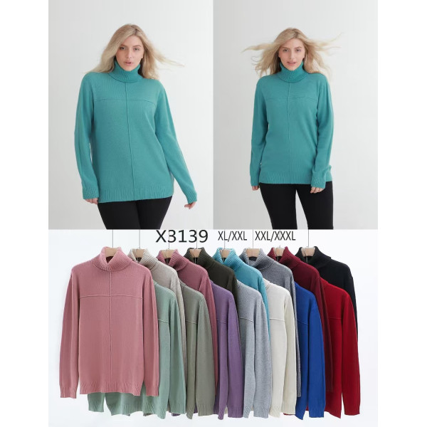 3139 * микс цветов женский свитер (10 ед, размеры батал: xl-3xl) выдача на следующий день