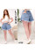 4039# голубые женские шорти, стрейч-коттон (6 ед, размеры батал: 30-36) выдача на следующий день