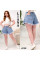 4039# голубые женские шорти, стрейч-коттон (6 ед, размеры батал: 30-36) выдача на следующий день