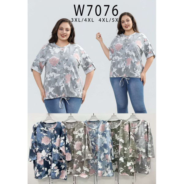 7076# мікс квітів жіноча футболка Kiss Me (10 од., розміри батал: 3XL-5XL) видача наступного дня