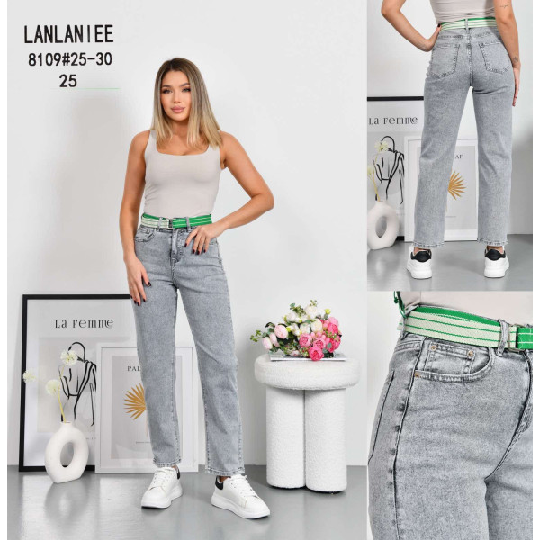 8109# сірі жіночі джинси lanlaniee (стейч котон, 6 од., розміри норма: 25-30) видача наступного дня