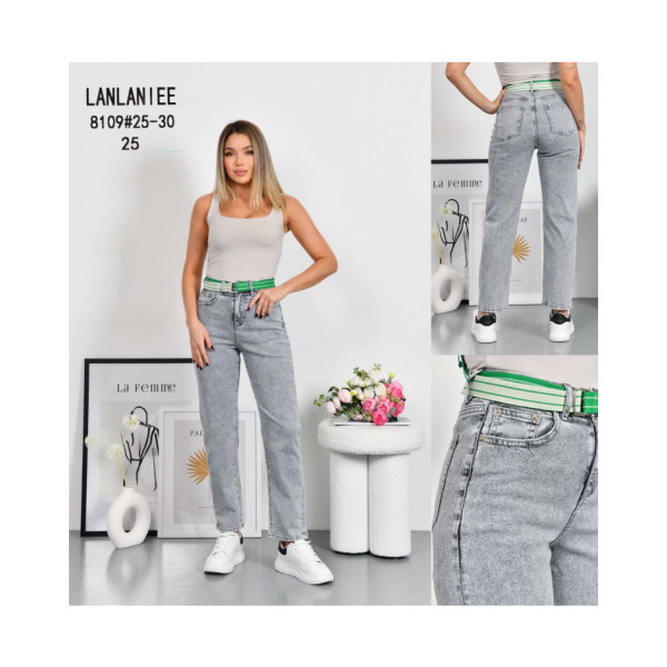 8109# сірі жіночі джинси lanlaniee (стейч котон, 6 од., розміри норма: 25-30) видача наступного дня