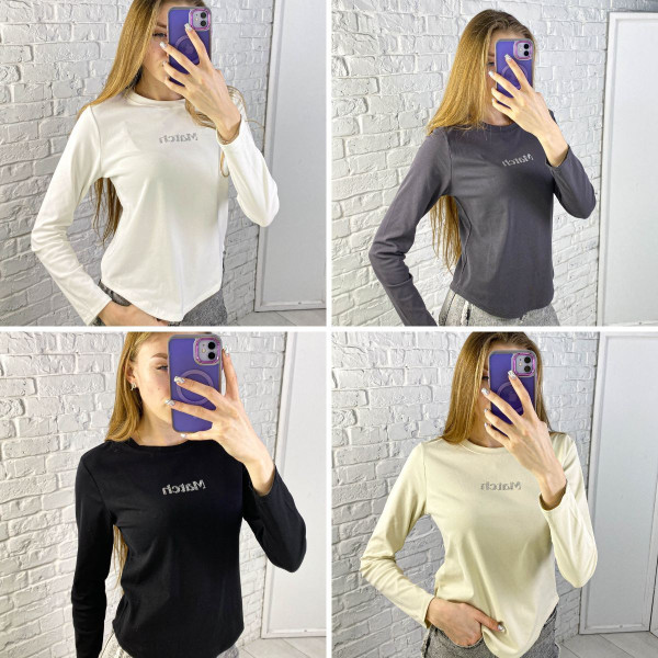 0203-99 мікс квітів жіночий лонгслів (бамбук, 4 од. універсальний розмір норми: 42-48)