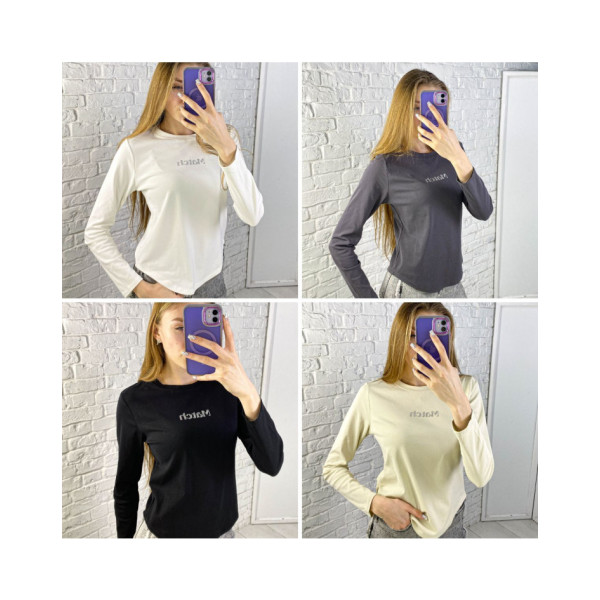 0203-99 мікс квітів жіночий лонгслів (бамбук, 4 од. універсальний розмір норми: 42-48)