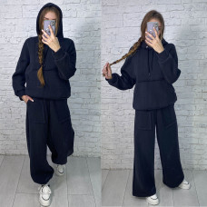 0620-6 сірий жіночий спортивний костюм (5`th Avenue, турецька тринитка, фліс, 3 од., розміри норма: 42, 44, 46)