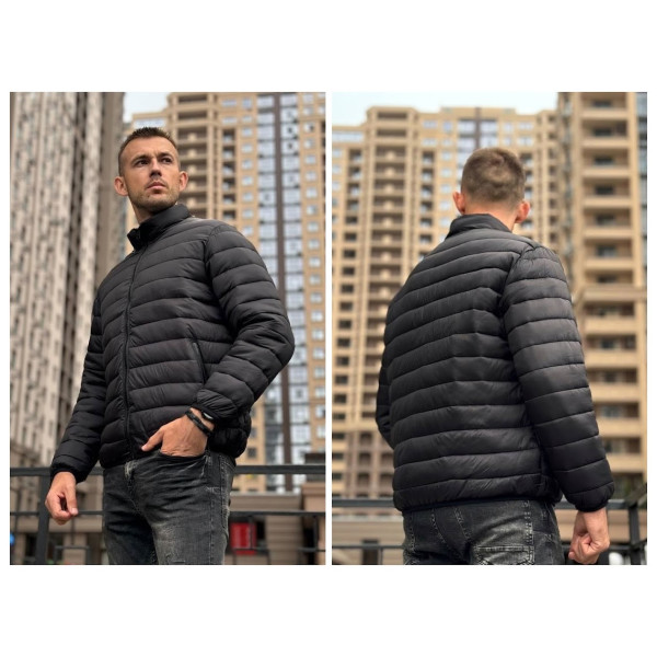 09274* чёрная мужская куртка, еврозима (5 ед, размеры полубатал: XL-2XL-3XL-4XL-5XL) выдача на следующий день