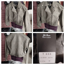 0666# сіра жіноча куртка з еко-шкіри (5 од., розміри норма: S-XL) видача наступного дня