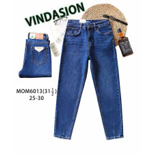 6013-2 # сині жіночі джинси мом (VINDASION, 6 од. розміри норма: 25-30) видача наступного дня