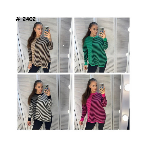2402* мікс кольорів жіночий светр (6 од., розміри норма-напівбатал: M-XL) видача наступного дня
