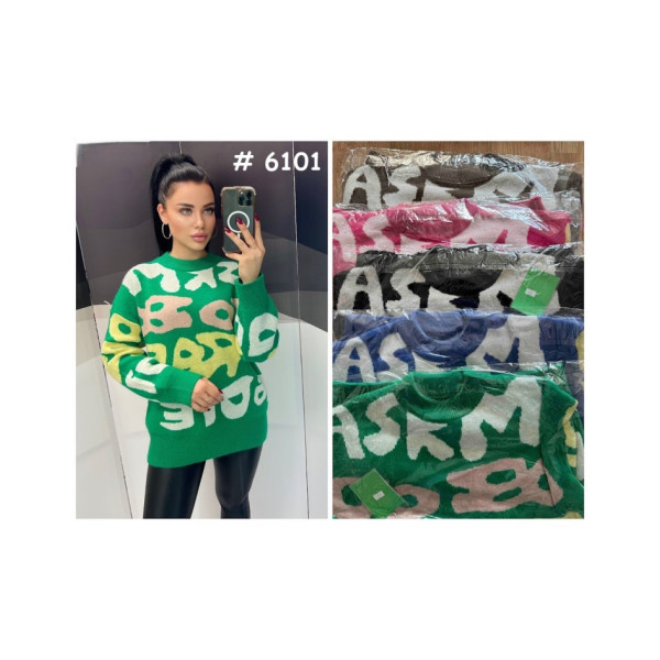 6101* мікс кольорів жіночий светр (6 од., розміри норма-напівбатал: M-XL універсальний) видача наступного дня