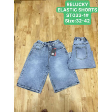 0033# голубые женские джинсовые шорты relucky (стрейч-коттон, 6 ед, размеры батал: 32-42) выдача на следующий день Relucky