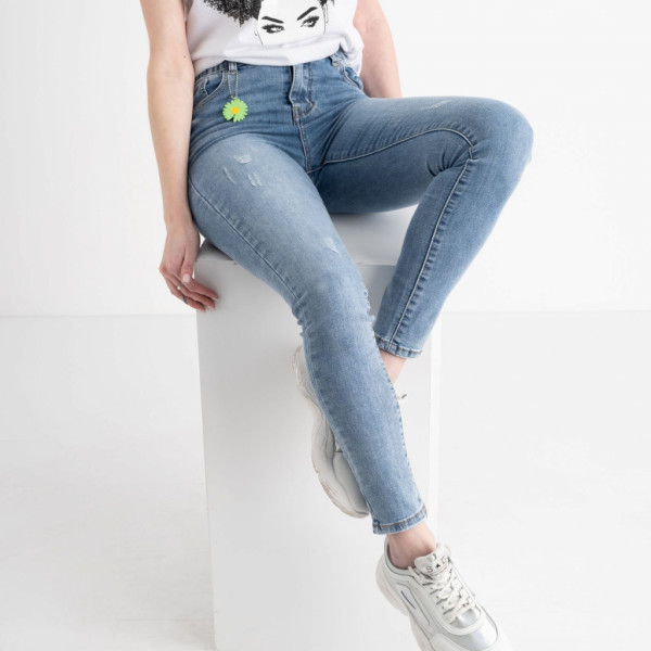 0645-4 / голубые женские джинсы (New Jeans, стрейчевые, 4ед. размеры норма: 27. 27. 28, 28) New Jeans
